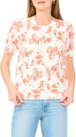 Ted Baker Floral Short Sleeve Sweater in New Ivory at Nordstrom Rack, Size X-Large