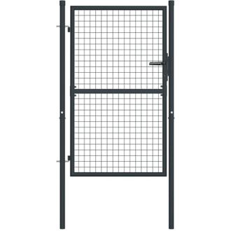 vidaXL Vidaxl - Puerta De Jard&iacute;n De Malla De Acero Galvanizado, 100 X 125 Cm, Gris