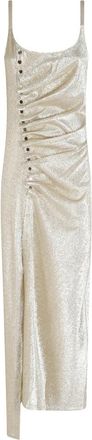 Paco Rabanne Lange Jurk in Lurex - Dames - Feestkleedjes - Geel - M - Leer - Kleedjes