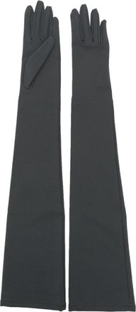 Dolce & Gabbana elbow-length stretch-design gloves - women - Polyamide/Spandex/Elastane/Viscose - L - Grey