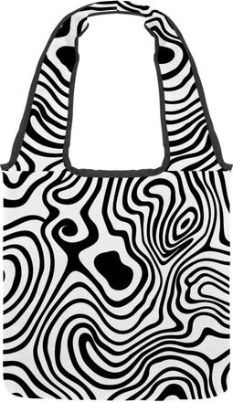 Generic Artistic Abstract Swirl Reversible Canvas Shoulder Tote - Double-Sided Print, 12oz Cotton, 27cm Drop, Fold-Flat Bag for Travel, Shopping, Street Outin