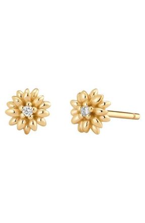 Made by Mary CZ Birth Flower Stud Earrings in April - Gold Vermeil at Nordstrom