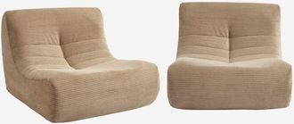 Sweeek Sweeek - Sof&aacute; Modular De Pana, 2 Plazas, Sokol Pana, Pardo, 91x105x72 Cm