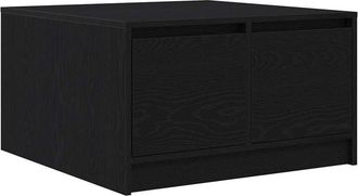 vidaXL Mesa De Centro Con Cajones Roble Negro 70,5x70x40 Cm Vidaxl