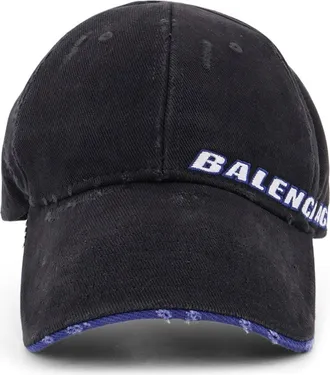 Balenciaga Cotton Baseball Hat With Distressed Effect-Uomo
