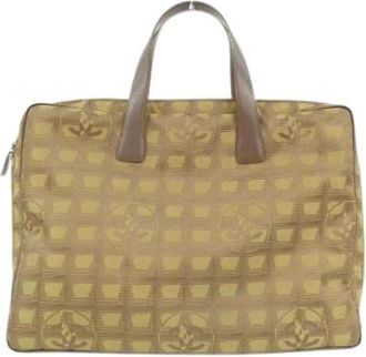 Chanel Pre-owned Handbags, female, Beige, Size: ONE SIZE Pre-owned Vintage Nylon Handbag