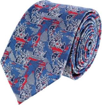 Trafalgar Store Freedoms Torch Patriotic Silk Novelty Necktie in Multiple at Nordstrom