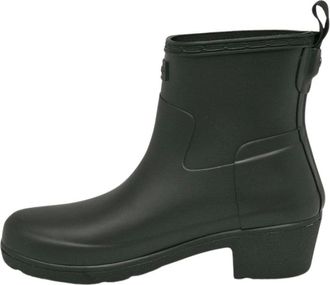 Hunter Original Refined Low Heel Enkellaars - Dames - Regenlaarzen - Groen - 35 EU - Schoenen