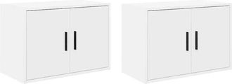 vidaXL Armarios de pared 2 uds para garaje madera de ingeniería blanco Vidaxl