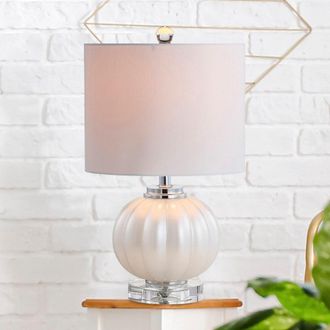 Jonathan Y Designs Pearl 17.5 Glass/Crystal LED Table Lamp