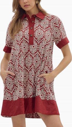 Entro Beckett Dress In Burgundy