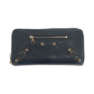 Balenciaga Black Leather Long Wallet (Bi-Fold) (Pre-Owned)