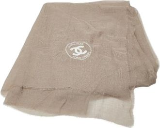 Chanel Pre-owned Scarves, female, Beige, Size: ONE SIZE Pre-owned Vintage Scarf