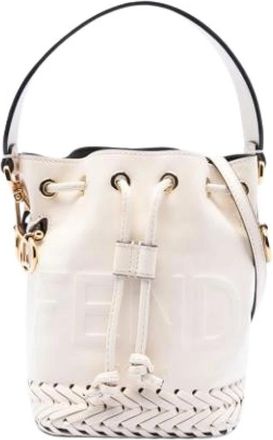 Fendi Pre-owned Vintage Bucket Bag - Dames - Vintage Tas - Wit - ONE Size - Leer - Vintage