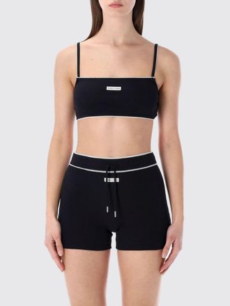 Marine Serre Top crop in cotone con logo Marine Serre