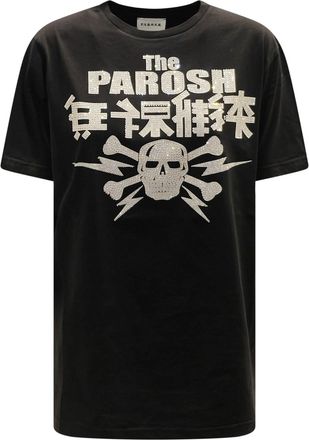 Parosh Culmine Black Cotton T-shirt