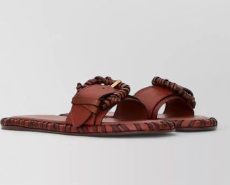Zimmermann alchemy leather sandals open toe flat sole