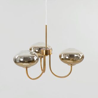 Maisons du monde L&aacute;mpara de techo de acero dorado con 3 esferas de vidrio