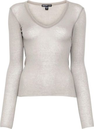 James Perse T-shirt met V-hals - Grijs