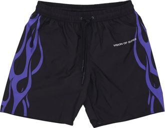 Vision Of Super Vlam Zwemshorts Zwart/Paars - Heren - Strandmode - Zwart - L - Polyester - Badmode