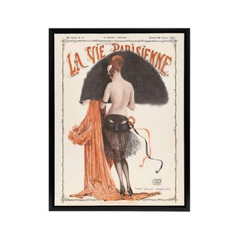 Artery8 La Vie Parisienne Mademoiselle Tartuffe Framed Canvas Wall Art Print | Size: W24 x H32