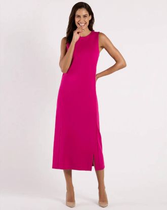 Jude Connally Darcy Ponte Midi Dress In Deep Berry