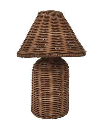 Deco Wood L&aacute;mpara de mesa de rat&aacute;n en color natural de 26cm