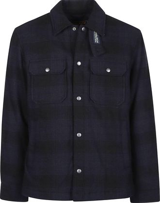 Woolrich Dark Tone Check Alaskan Wool-Blend Shirt Jacket
