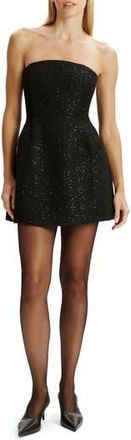 Bardot Karoline Sequin Boucl&eacute; Strapless Minidress in Black at Nordstrom Rack, Size 12