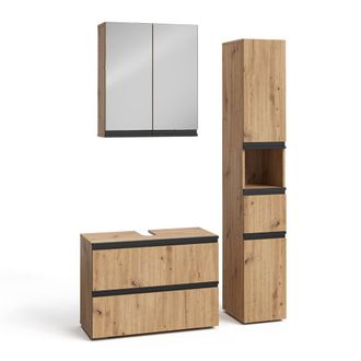 Vicco Juego De Muebles De Ba&ntilde;o De 3 Piezas Torren, Artesano, 3 Partes, Con Unidad Alta, Vicco
