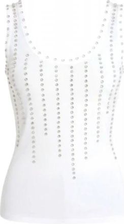 Marella Top met Scoop-hals en Versieringen - Dames - Tops zonder mouwen - Wit - L - Tops