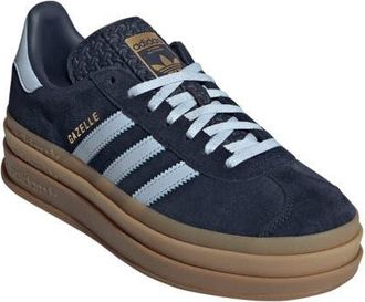 adidas Gazelle Bold Platform Sneaker in Indigo/Crystal Sky/Gold at Nordstrom, Size 9.5