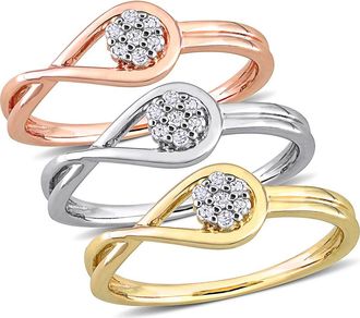 Delmar Set Of 3 Infinity Diamond Rings - 0.21ct. in Multi at Nordstrom Rack, Size 7