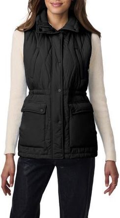 Bernardo Quilted Hooded Recycled Polyester Vest in Black at Nordstrom Rack, Size Xx-Large