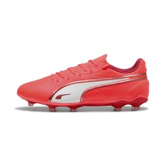 Puma Unisex KING MATCH FG/AG Football Boots - Red Leather - Size UK 9.5
