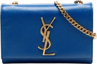 Saint Laurent Pre-owned Kate Crossbody Tas - Dames - Vintage Schoudertas - Blauw - ONE Size - Leer - Vintage