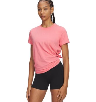 Under Armour T-Shirt UNDER ARMOUR UA RIVAL CORE SS, Damen, Gr. XXL, bittersweet pink,, wei&szlig;, Obermaterial: 57% Baumwolle, 38% Polyester, 5% Elasthan, Rundhals, Shi
