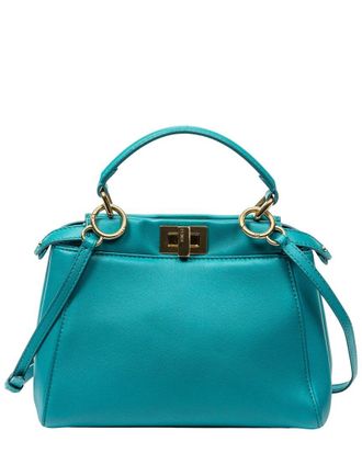Fendi Fendi Teal Calfskin Leather Mini Peekaboo, Never Carried (Authentic Pre-Loved)