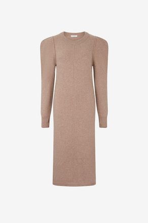 Christophe Lemaire Midikleid aus Wolle mit Puff&auml;rmeln