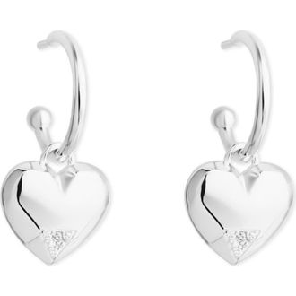 Toolally Art Deco Hearts Hoop Earrings in Sterling Silver at Nordstrom