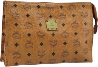 MCM Pre-owned Clutch Tas - Dames - Vintage Clutch - Bruin - ONE Size - Leer - Vintage