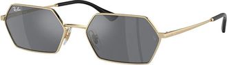 Ray-Ban Gouden montuur met donkergrijze lens - unisex - Zonnebrillen - Grijs - 58 MM - Accessoires