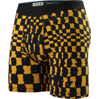 Stance Warp Check Stretch Cotton Boxer Briefs in Gold at Nordstrom Rack, Size Medium