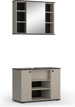 Vicco Set di mobili da bagno Joli, Grigio, 2 parti, Vicco