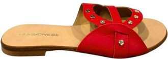 Borbonese Red Leather Women Womens Sandal