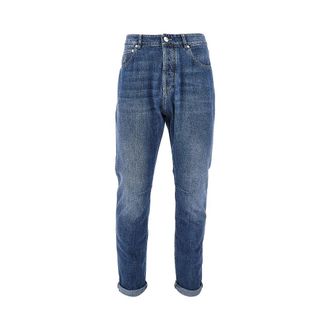 Brunello Cucinelli Denim five-pocket pants Man 46