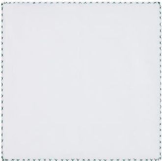 Robert Talbott Carlton Linen Cross Stitch Border Pocket Square in White/green at Nordstrom