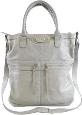 Balenciaga Pre-owned Leren Schoudertas - Dames - Vintage Shopper - Grijs - ONE Size - Leer - Vintage