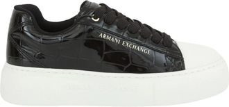 A|X Armani Exchange Zwarte Sneaker 100% Polyester - Dames - Sneakers - Zwart - 40 EU - Polyester - Schoenen