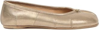 Maison Margiela Tabi Gold-Tone Leather Ballerinas